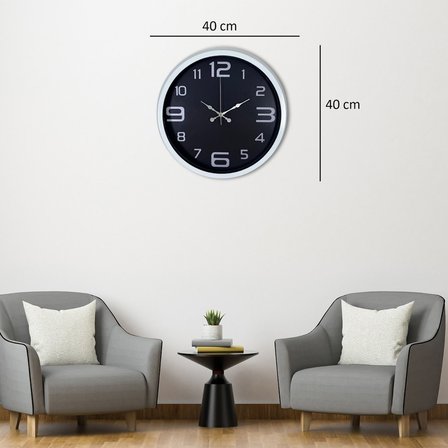 Beyaz 40 Cm Metal Klasik Duvar Saati