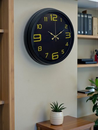 Prime Black 40 cm Metal Modern Tasarım Duvar Saati