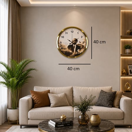 Gold Cumhuriyet Işığı 40 x 40 Cm Metal Duvar Saati