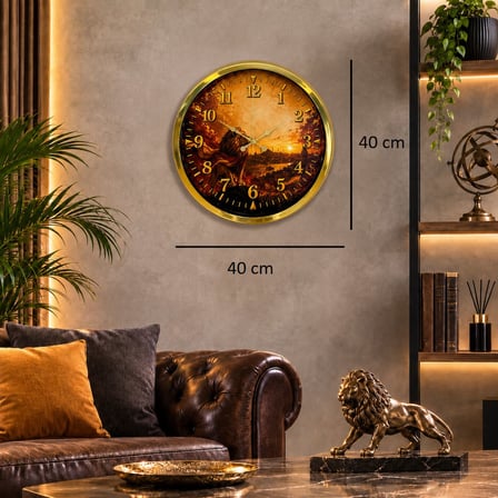 Altın Zafer Taraftar Temalı 40 x 40 Cm Metal Duvar Saati