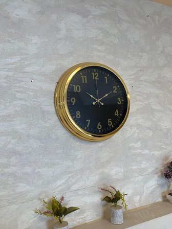 Golden Night Luxury 40 Cm Metal Duvar Saati