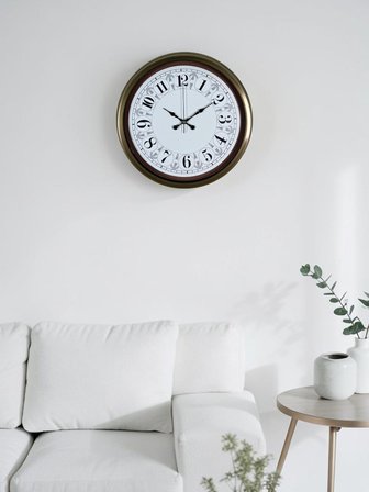 Eskitme Motifli 40 Cm Metal Duvar Saati
