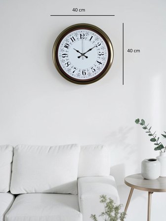 Eskitme Motifli 40 Cm Metal Duvar Saati
