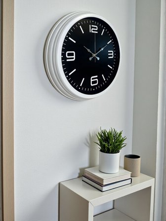 Prime White 40  Cm Metal Modern Duvar Saati