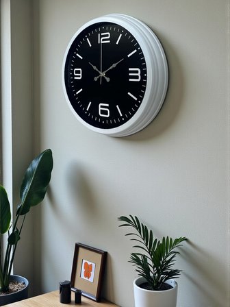 Prime White 40  Cm Metal Modern Duvar Saati