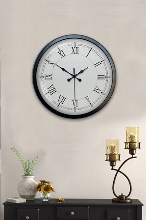 40 cm Siyah Metal Retro Duvar Saati