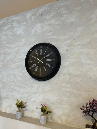 Black Noble 40 Cm Metal Modern Duvar Saati