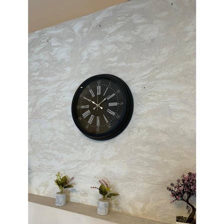 Zentime 40 Cm Siyah Şık Duvar Saati