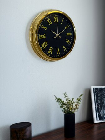 Noble Gold Black 40 Cm Metal Duvar Saati