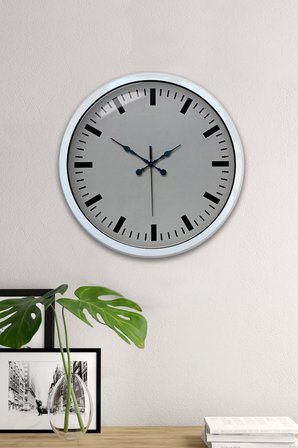 40 Cm Metal  Beyaz Modern Duvar Saati