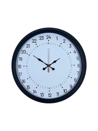 Siyah 40 Cm Metal 24 Saat Göstergeli Özel Tasarım Duvar Saati