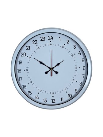 Beyaz 40 Cm Metal 24 Saat Göstergeli Özel Tasarım Duvar Saati
