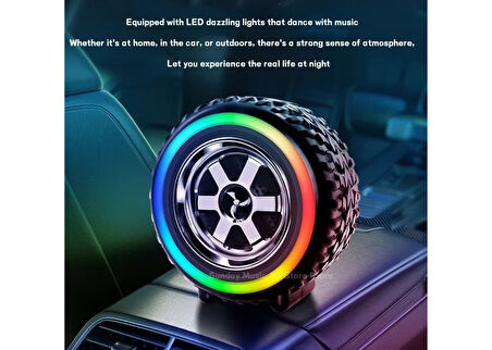 Platoon PL-4598 BT+TF+FM+TWS+USB TYPE-C Girişli Işıklı Lastik Speaker (G2389)