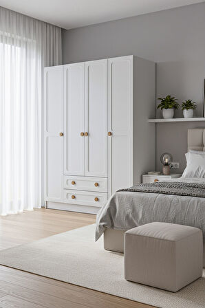 BOHEM 4 KAPAK 2 ÇEKMECE GARDIROP MDF KAPAK