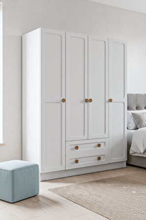 BOHEM 4 KAPAK 2 ÇEKMECE GARDIROP MDF KAPAK