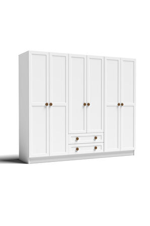 BOHEM 4 KAPAK 2 ÇEKMECE AYNALI GARDIROP MDF KAPAK