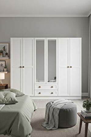 BOHEM 6 KAPAK 2 ÇEKMECE AYNALI MDF KAPAK