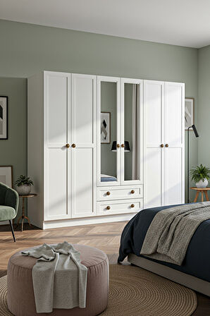 BOHEM 6 KAPAK 2 ÇEKMECE AYNALI MDF KAPAK