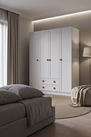 BOHEM 4 KAPAK 2 ÇEKMECE GARDIROP MDF KAPAK