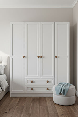 BOHEM 4 KAPAK 2 ÇEKMECE GARDIROP MDF KAPAK