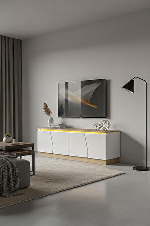 BOHEM 150 CM TV ÜNİTESİ LEDLİ MDF KAPAK