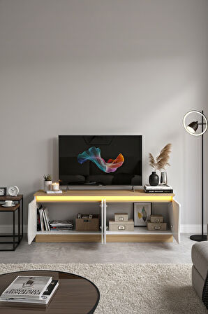 BOHEM 150 CM TV ÜNİTESİ LEDLİ MDF KAPAK