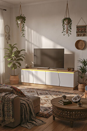 BOHEM 180 CM TV ÜNİTESİ LEDLİ MDF KAPAK