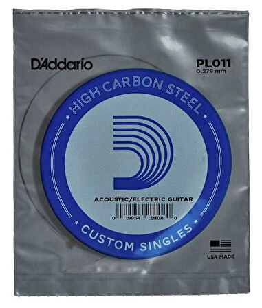 DADDARIO PL011 ELEKTRO VE AKUSTİK TEK TEL, E-(Mİ), YÜKSEK KARBONLU ÇELİK