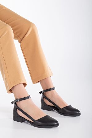 Rayna Kısa Topuk  Cilt Ayakkabı Siyah