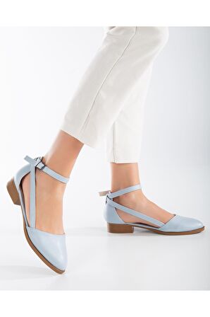Rayna Kısa Topuk  Cilt Ayakkabı Bebe Mavisi