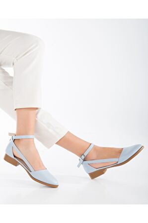 Rayna Kısa Topuk  Cilt Ayakkabı Bebe Mavisi