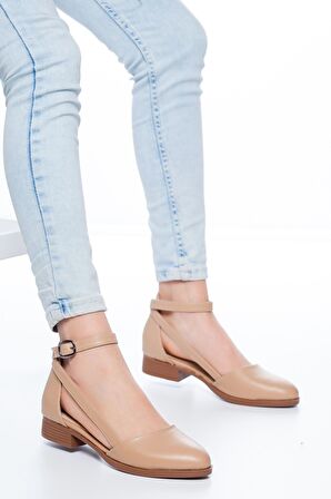 Rayna Kısa Topuk  Cilt Ayakkabı Ten