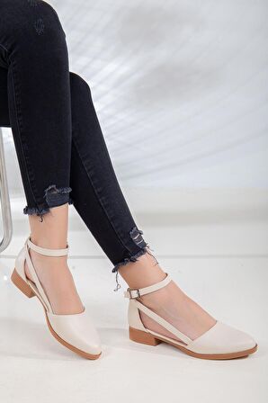 Rayna Kısa Topuk  Cilt Ayakkabı Bej