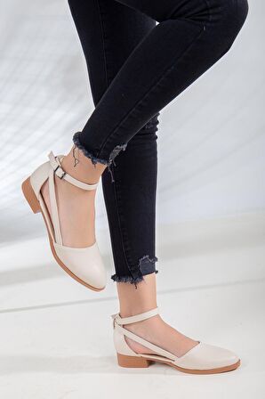 Rayna Kısa Topuk  Cilt Ayakkabı Bej