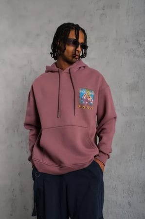 Erkek Patel Six Baskılı Kapüşonlu Sweat
