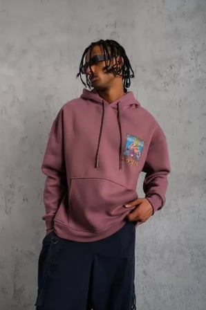 Erkek Patel Six Baskılı Kapüşonlu Sweat