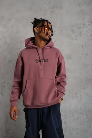 Erkek Üç İplik Baskılı Kapüşonlu Sweat