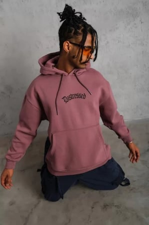 Erkek Üç İplik Baskılı Kapüşonlu Sweat