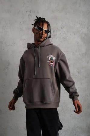Erkek SCHOOL BOY Baskılı Kapüşonlu Sweat