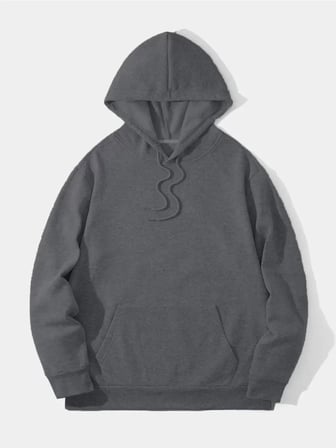 Erkek Düz Kapüşonlu Sweat