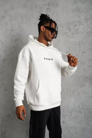Erkek Astronot Baskılı Kapüşonlu Sweat