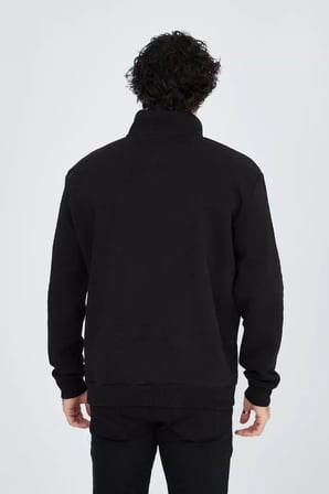 Erkek Yarım Fermuarlı Baskılı Sweat