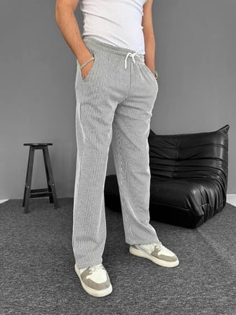 Su Yolu Çizgili Cepli Pantalon