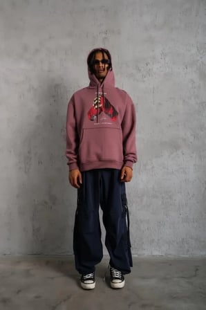 Erkek Eldiven Baskılı Kapüşonlu Sweat