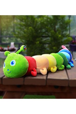 Renkli Peluş Tırtıl Yastık 75 cm Oyuncak