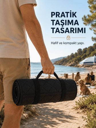 Beylini Plaj Örtüsü Yazlık Sahil Deniz Örtüsü Kum Yapışmaz Kolay Temizlenebilir Çift Taraflı Plaj Kamp Karavan Masa 100x150cm