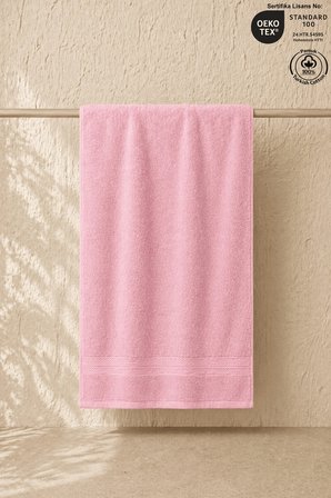 Pembe Plaj Havlusu %100 Pamuk Sertifikalı Deniz & Havuz Havlu 70x130cm