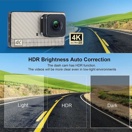 4K Ultra HD Çift Kameralı Araç İçi Kamera | Gece Görüşlü Akıllı Dashcam