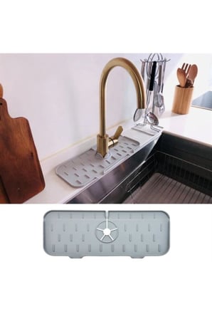 Lavabo Için Silikon Esnek Mat Musluk Sapı Damlama Tutucu Raf Mutfak Tezgahı Sıçrama Koruma Mat