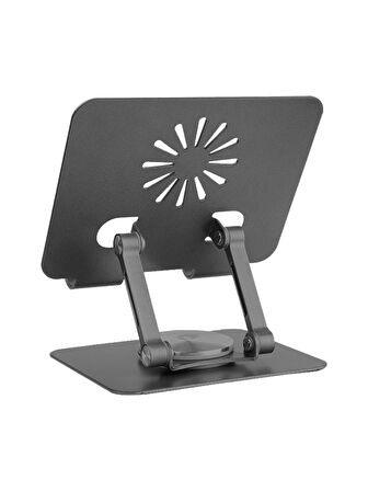 Plentiful Stand 360 Derece Dönebilen Metal Alüminyum Katlanır Tablet Stand D3 Antrasit